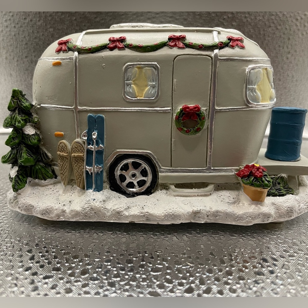 Two “Airstream” items:  Christmas decor and “Airstream” trinket dish